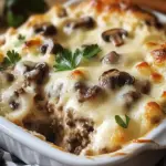 Mushroom and Swiss Burger Casserole