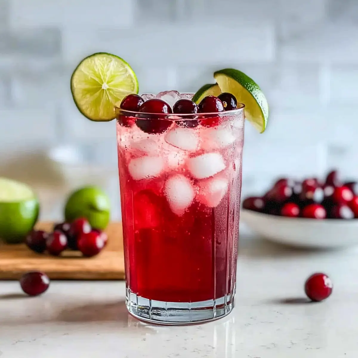 Cranberry Lime Fizz Mocktail