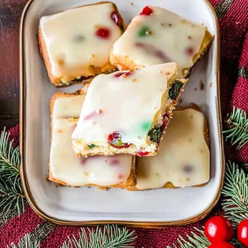Glazed Fruitcake Shortbread Cookies