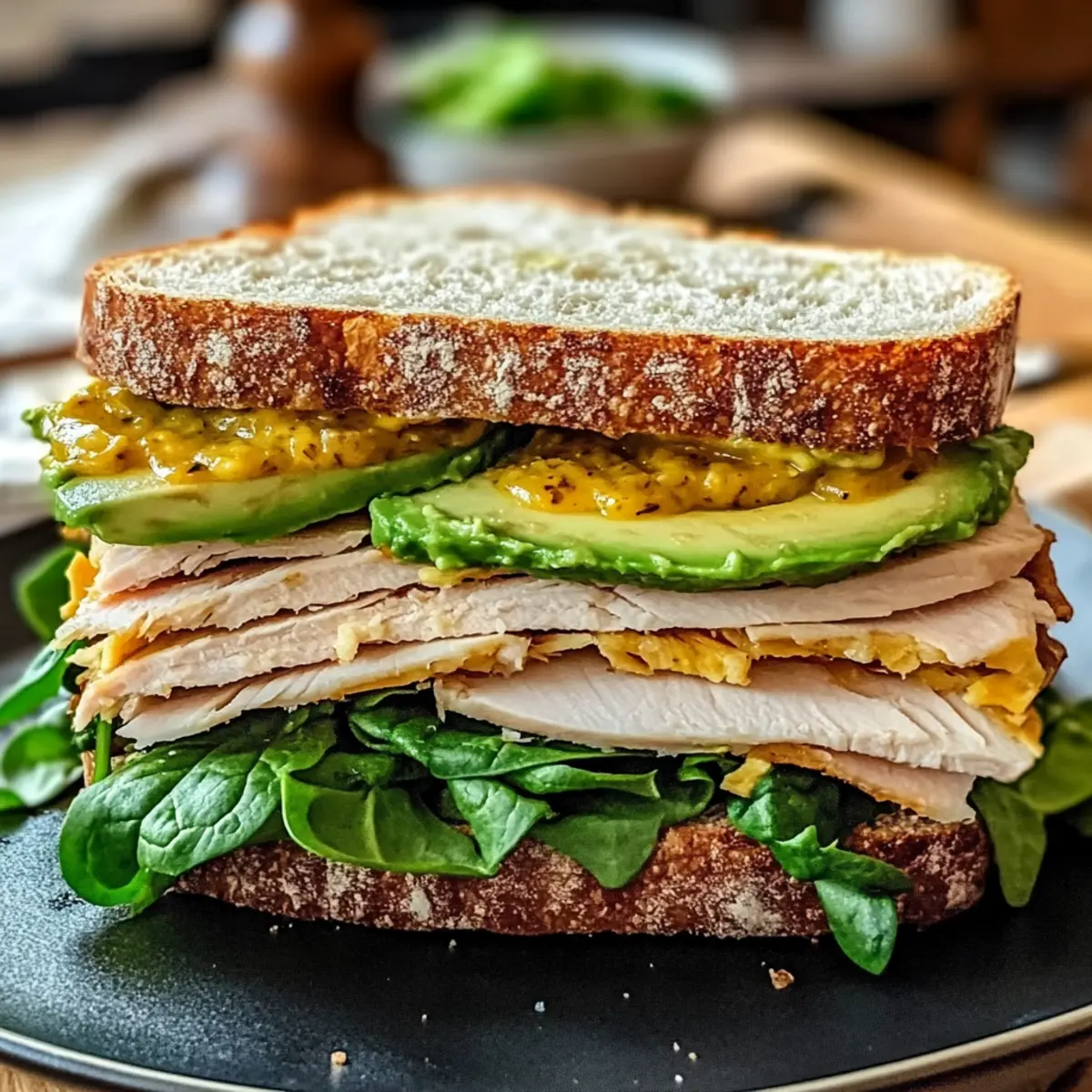 Honey Mustard Turkey Avocado Sandwich