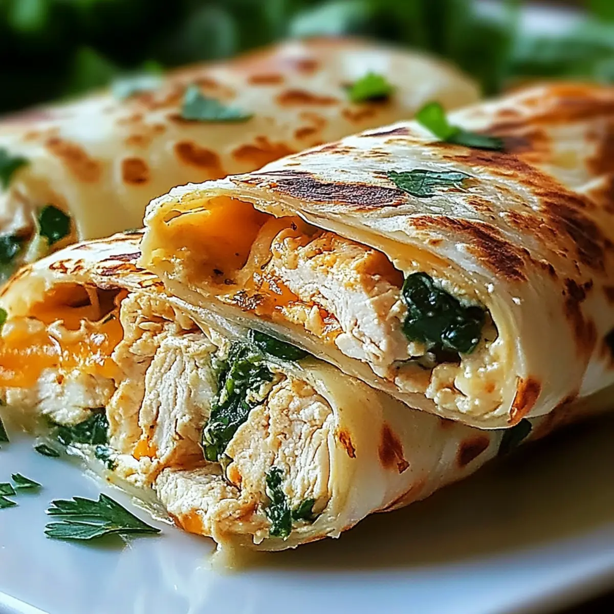 Cheesy Chicken Garlic Wraps