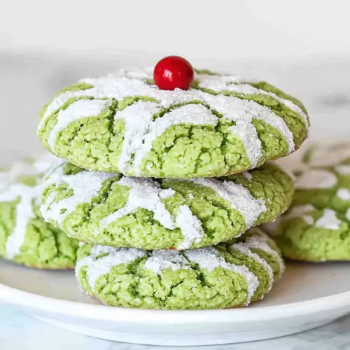 Grinch Crinkle Cookies