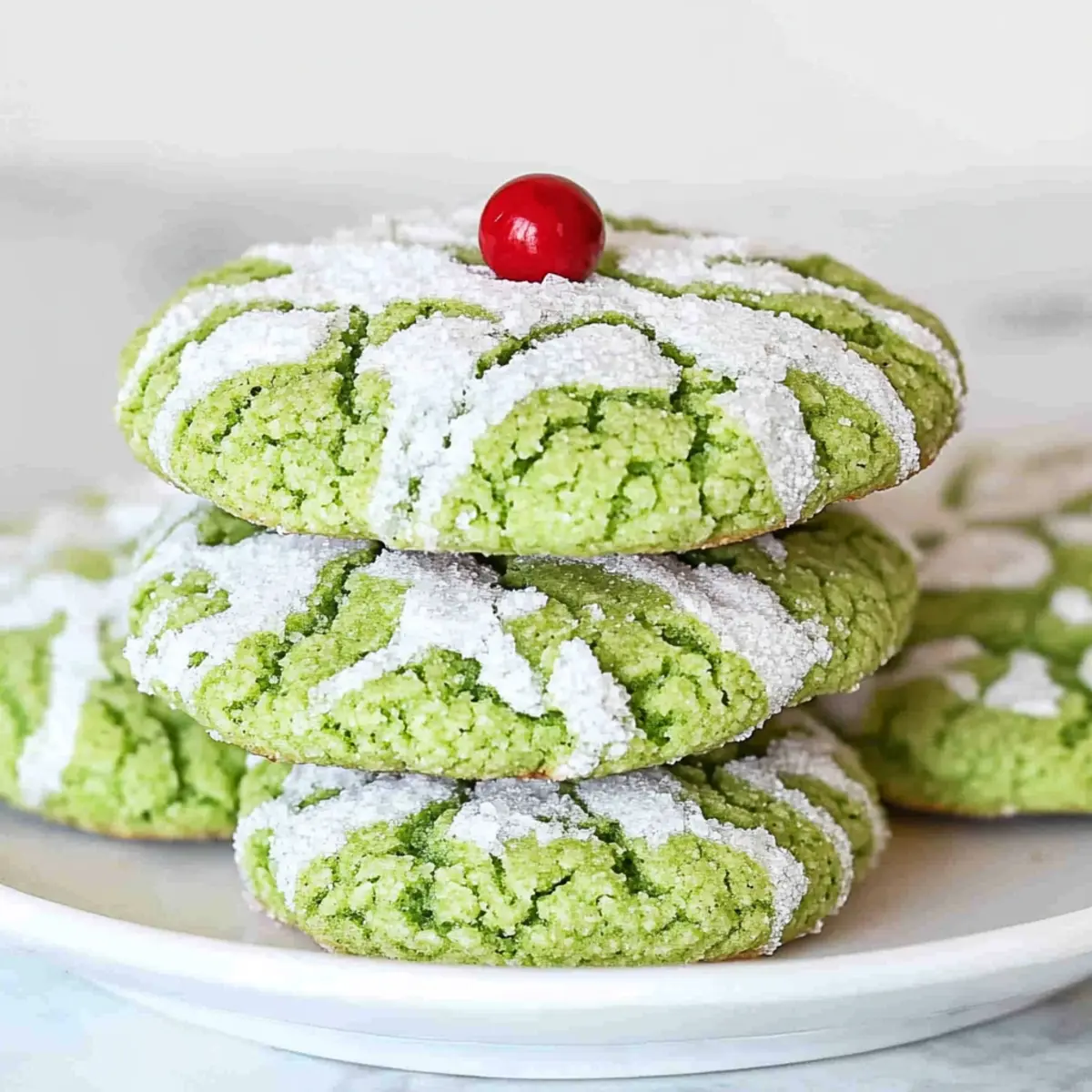 Grinch Crinkle Cookies
