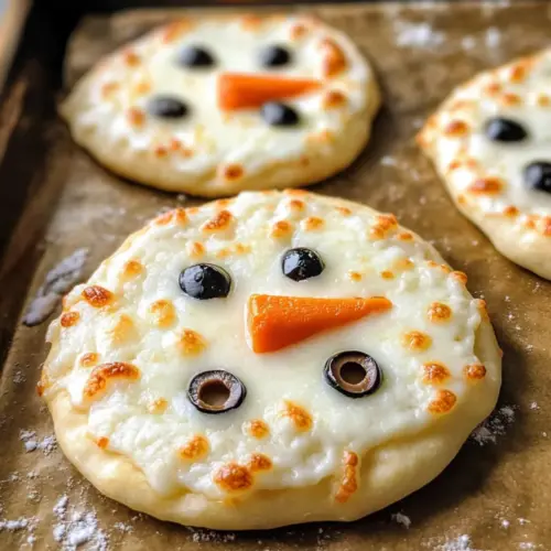 Mini Snowman Pizzas