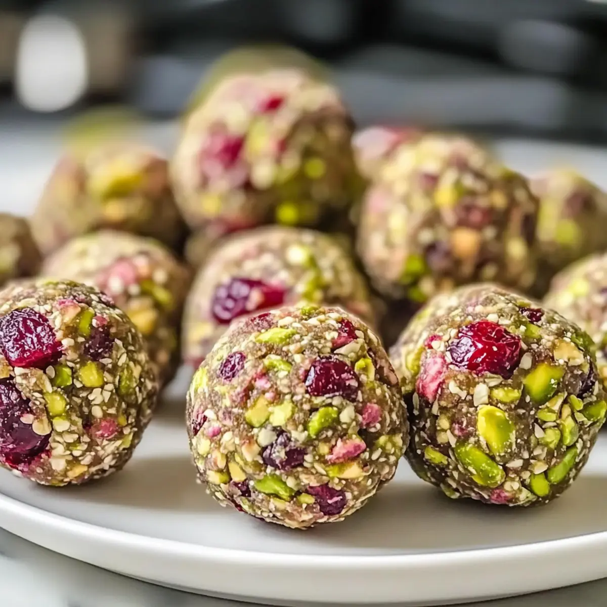 Cranberry Pistachio Protein Bites