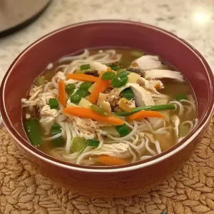 Aromatic Ginger Scallion Chicken Noodle Soup