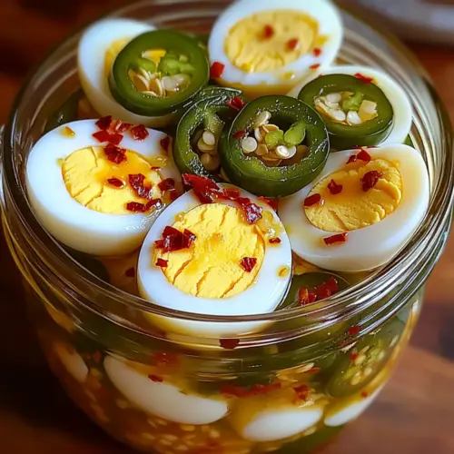 Hot & Spicy Garlic Pickled Eggs