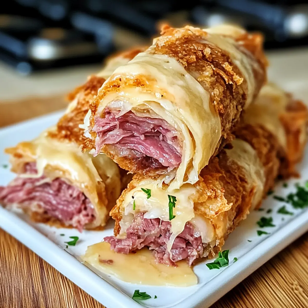 Keto Crispy Reuben Roll-Ups