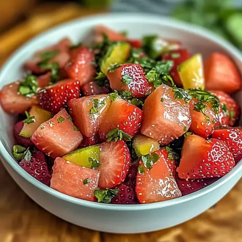 Strawberry Watermelon Salad with Refreshing Honey