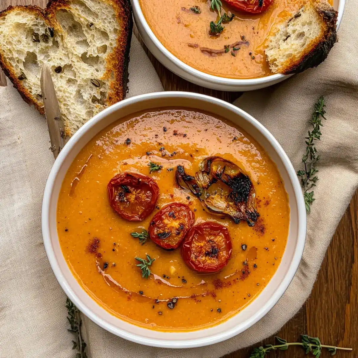 Creamy Roasted Garlic Tomato Soup