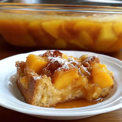 Easy Peach Bread Pudding